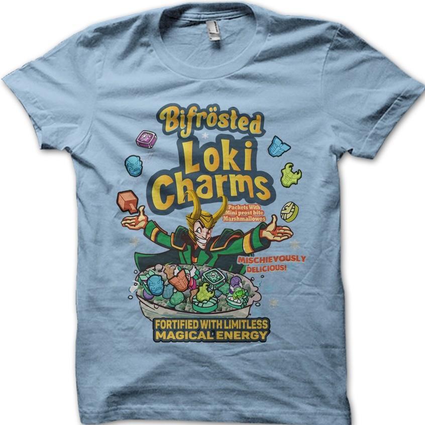 

LOKI Charms Thor superhero antihero Asgard Bifrost light blue t-shirt 9804 S разноцветный
