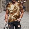 Summer Round Neck 3D Dragon Print Top Fashionable Casual Short Sleeved Men's T-shirts
