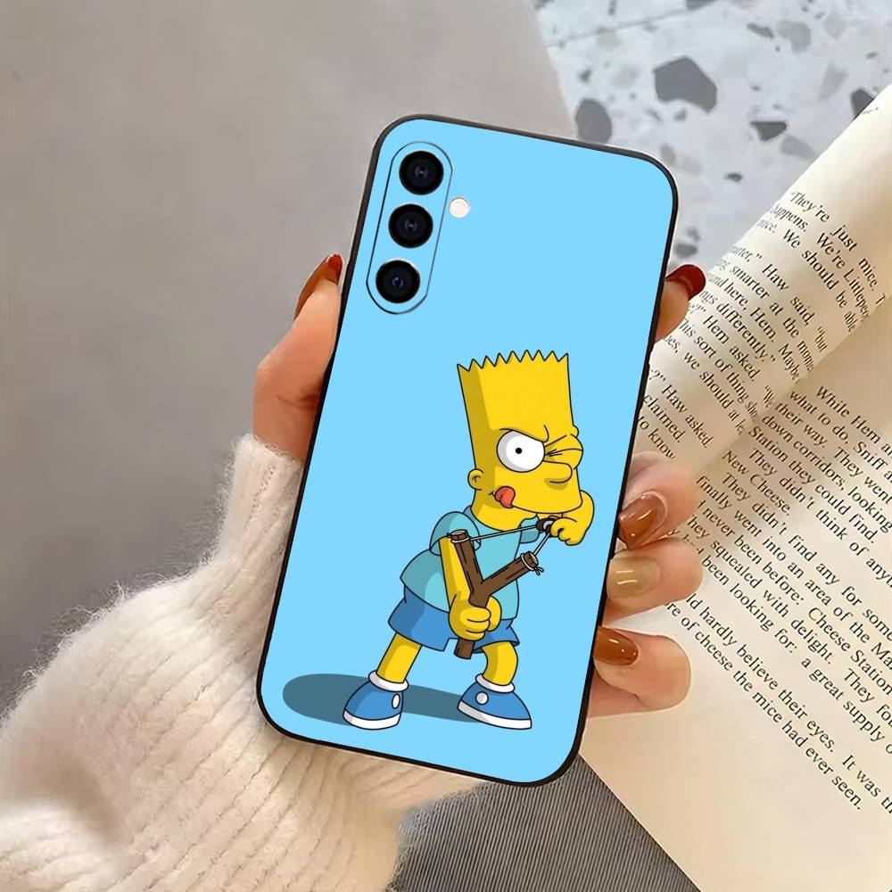 

Funny family S-Simpsons-es Phone Case Black Silicone Soft For Samsung Galaxy A73,A72,A71,A70,A53,A52,A51 Samsung a32 5g