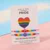 2 szt./zestaw Ręcznie robione Żywiczne Kryształowe Tęczowe Koralikowe Bransoletki LGBT Dla Kobiet Mężczyzn Ręcznie robione Plecione Bransoletki dla Pary Biżuteria Miłość Duma