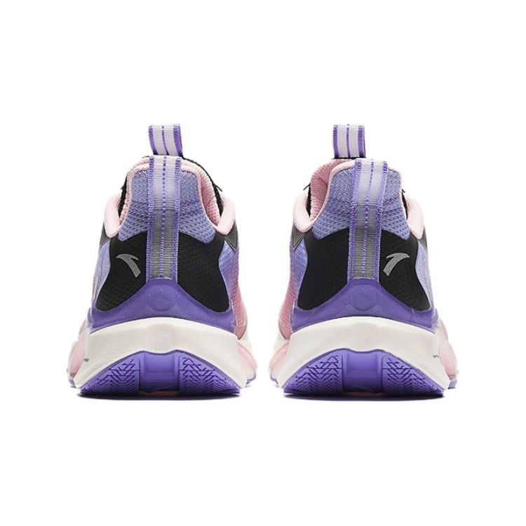 Anta Kids Wind Chaser 6.0 Shock Absorbing Wear Resistant Non Slip Low Top Running Shoes Kids Running Shoes White Black Pink 322425517-6