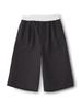 HYII Unisex Colorblock Waistband Wide Capri Pants [Charcoal]