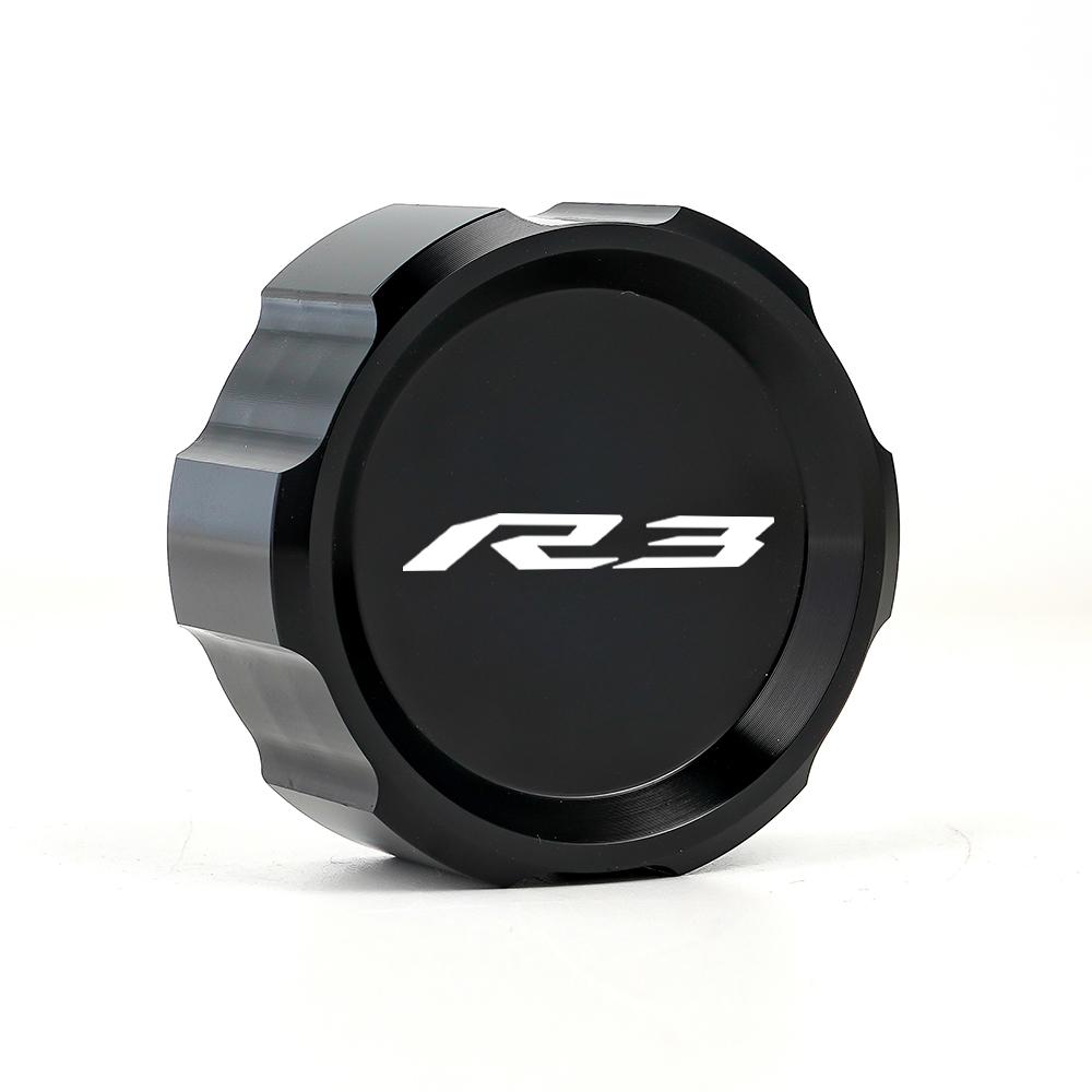 Motorcycle CNC Aluminum Rear Brake Fluid Tank Reservoir Cap Oil Tank Cover for Yamaha YZF R3 2015 -