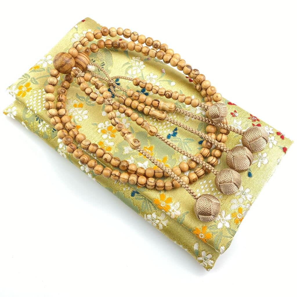 Myorenka Gebet Nichiren Sekte Holzgebet geeignet für Männer und Größe Tiger gestrandete Gebetsperlen Gebetsperlenbeutel Naturholz Odawaku Sanskrit