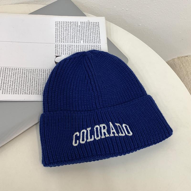 Womens Trendy Knit Beanie Winter Alphabet Patch Warm Casual Fits Sizes All