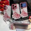 New Year's Baifu Fa Cai pony bracket is suitable for Apple 16/17 mobile phone case iPhone15 puff feather yarn 14/13.