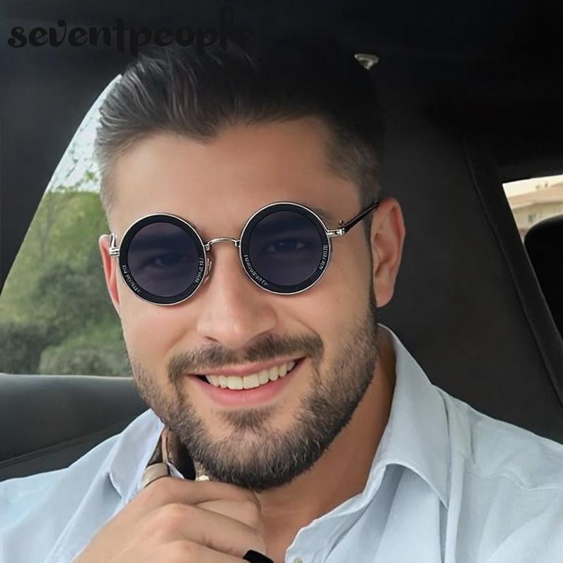Steampunk Small Frame Round Sunglasses Men Luxury Brand Vintage Metal Sunglass For Ladies Classic UV400 Protection Shades