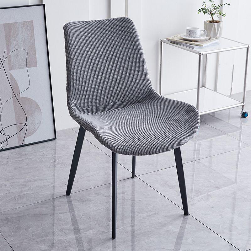 

Curved Chair Cover Slipcover With Backrest Removable Antislip Room Dining LightGray