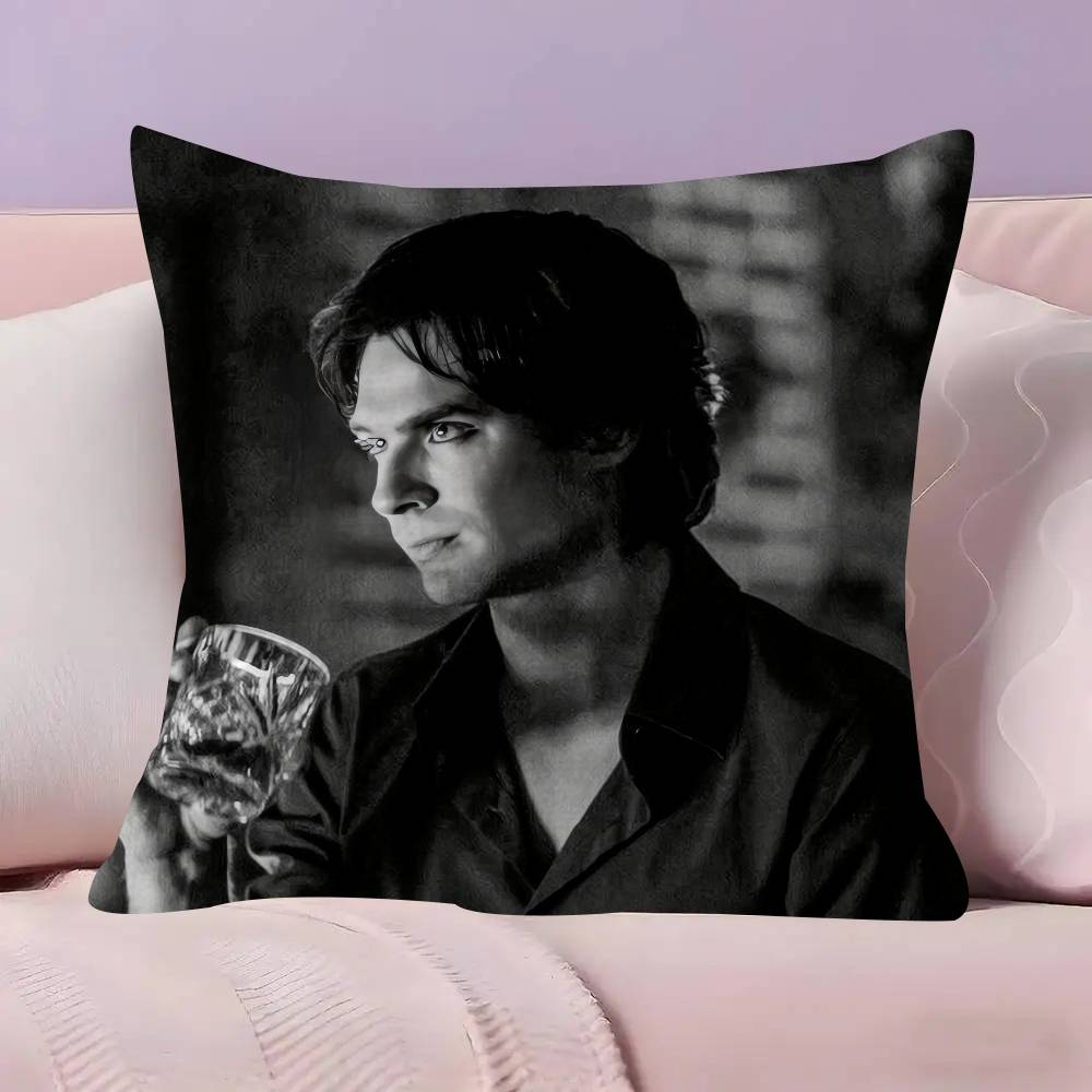 Damon Salvatore The Vampire Pillowcases Home Bedding Decorative Pillow Cover Wedding Super Soft Pillow Case