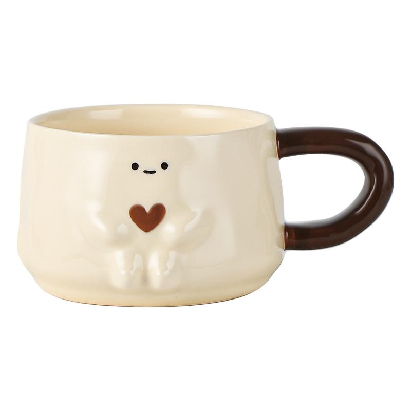 Cream Wind Hand Pinch Cartoon Ceramic Mug Household Water Cup Coffee Cup Couple Cup Teacup Milk Cup Breakfast Cup