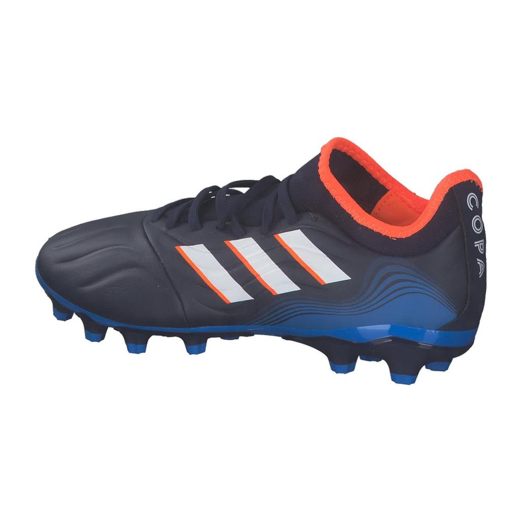 Adidas Copa Soccer Cleats for Soil and Artificial Team Navy Rush Size 2E Sense.3 HG/AG Turf, LSB77, Blue/Footwear White/Blue (GW4966), 24.5 Cm,