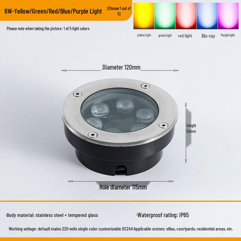 Ultra-Thin Waterproof LED In-Ground Courtyard Spotlight for Garden Decoration