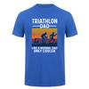 Triathlon Dad T Shirt Unisex Vintage Sports Graphic Tee Swimming Cycling Running Gift For Dad Father Day Casual Shirt DA