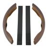2pcs Car Steering Wheel Cover Plastic Wood Grain Anti-Slip Grip Trim Car Accessories Protector Covers 37-38Cm Universal