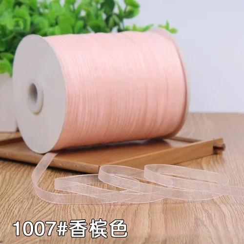 6mm 500 Yards Silk Chiffon Organza Ribbon Wedding Party Decor Gift Wrapping Christmas New Year Apparel Sewing Fabric gift Ribbon 6mm organza ribbon