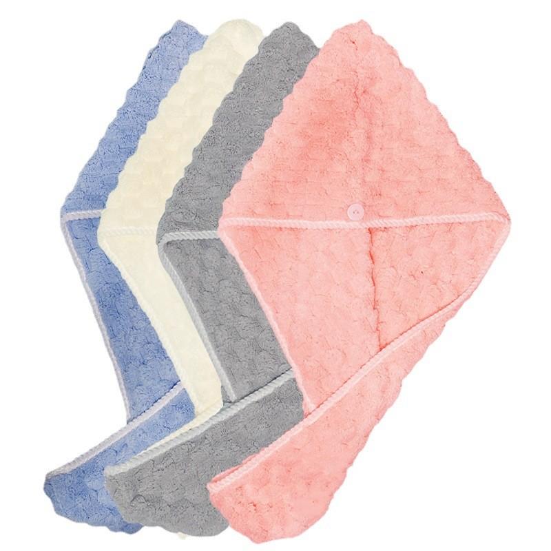 Lovely Cloud Coral Velvet Dry Hair Cap Absorbent Quick Dry Soft Breathable Women's Wipe Shower Cap