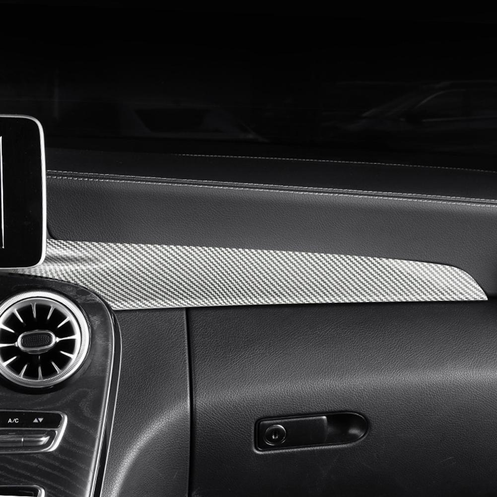 2 Stücke Auto Carbon Fiber Texture Mittelkonsole Armaturenbrett Panel Schutzhülle Abdeckung Trim Für Mercedes Benz 15-21 C W205 16-21 GLC X25