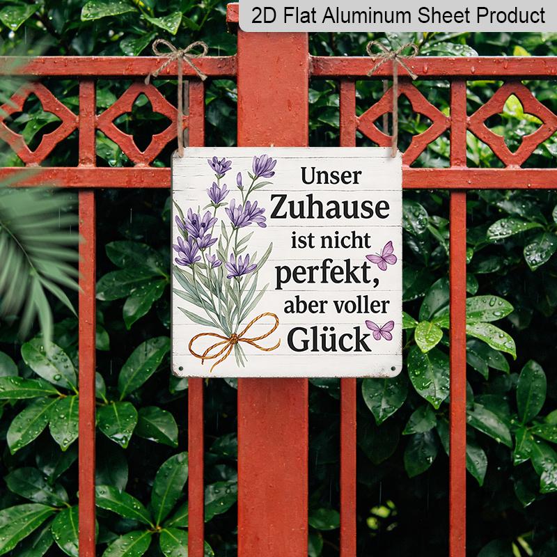 2D Flat, 1pc, Vintage Metal Aluminum Sign, Decorative Plaques and Ornaments, Family and Happiness Theme, Pastoral Floral Style, Perfect for Home