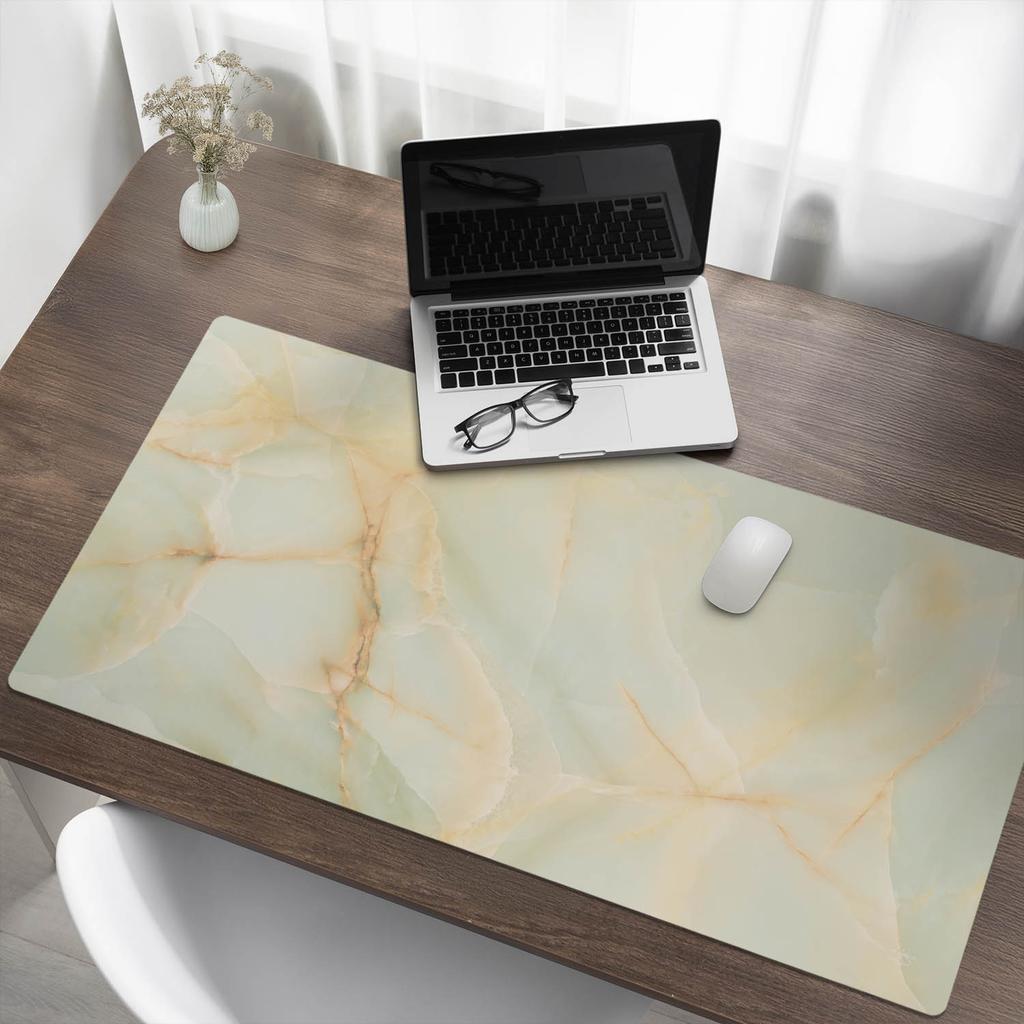 Desk, Keyboard and Laptop Mouse Pad Marble Veins 120x60 cm