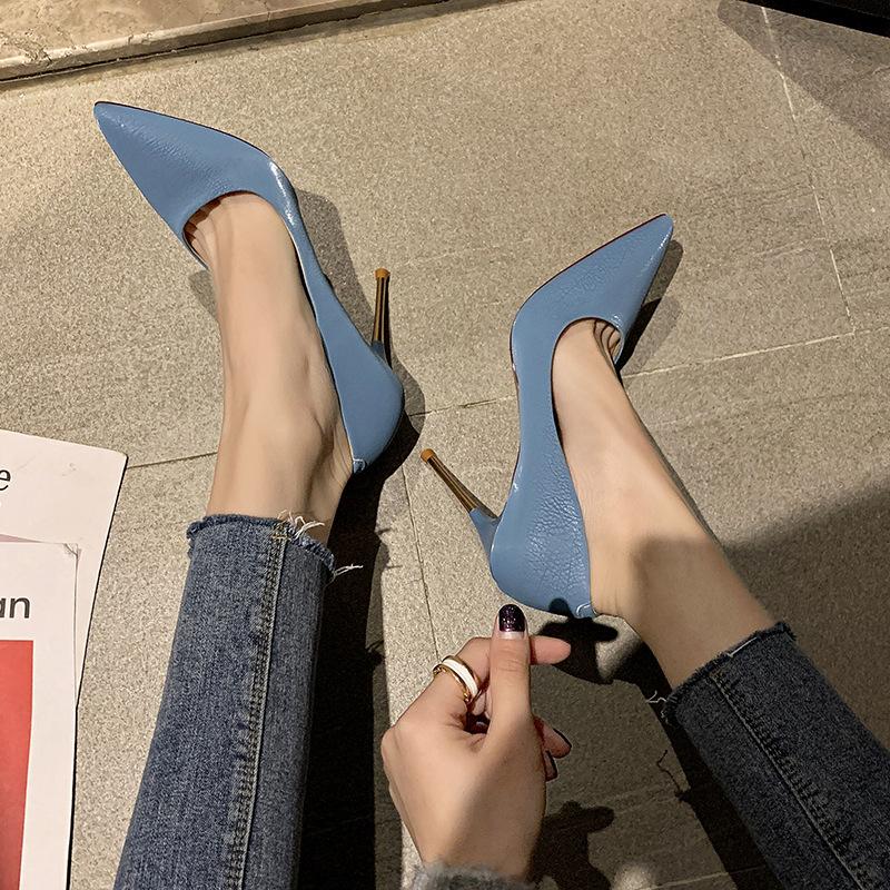 High heels women's spring and autumn new workplace OL fashionable and sexy pointed women's thin heels shallow single shoes women