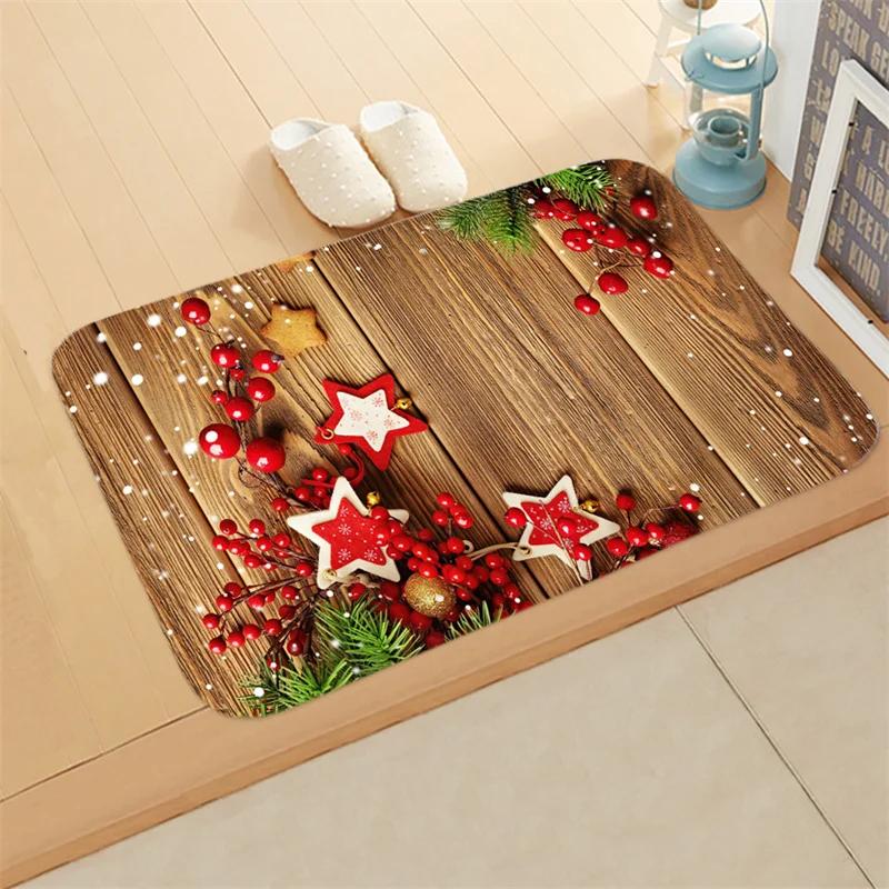 40X60Cm Christmas Outdoor Doormat Merry Christmas Tree Door Mat Red Non-Slip Floor Mats Decorative Entrance Door Rugs