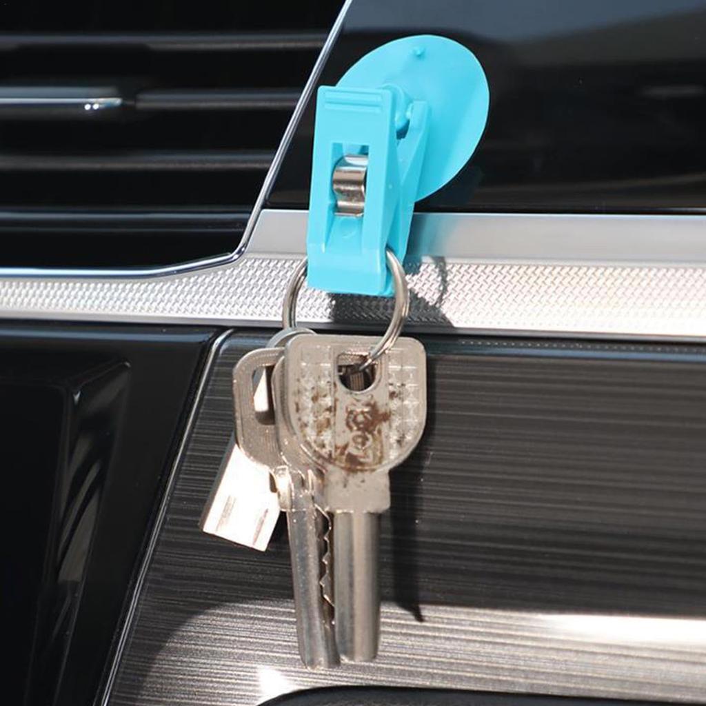 Car Window Suction Cup Clip - 2 Ticket Card Holding Hooks, Removable Vehicle Multipurpose