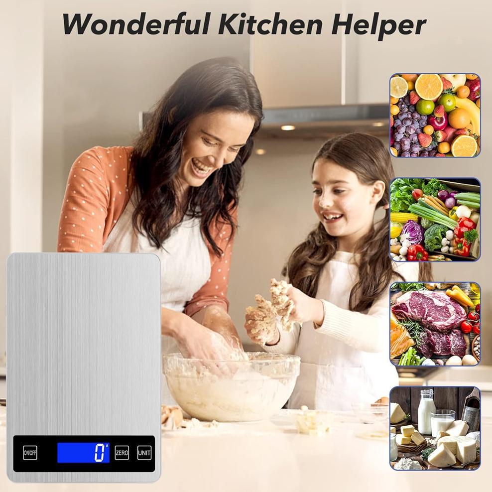 High-Precision Tempered Glass Kitchen Scale, 15kg Capacity