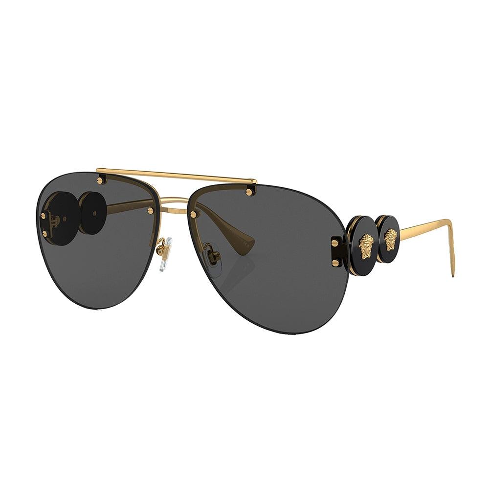 

Versace VE 2250 100287 63мм Женские солнцезащитные очки-авиаторы золотистые