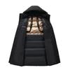 Winter New Men's Down Jacket Business Casual Plus Long Knee Thickened Hooded Goose Down Jacket