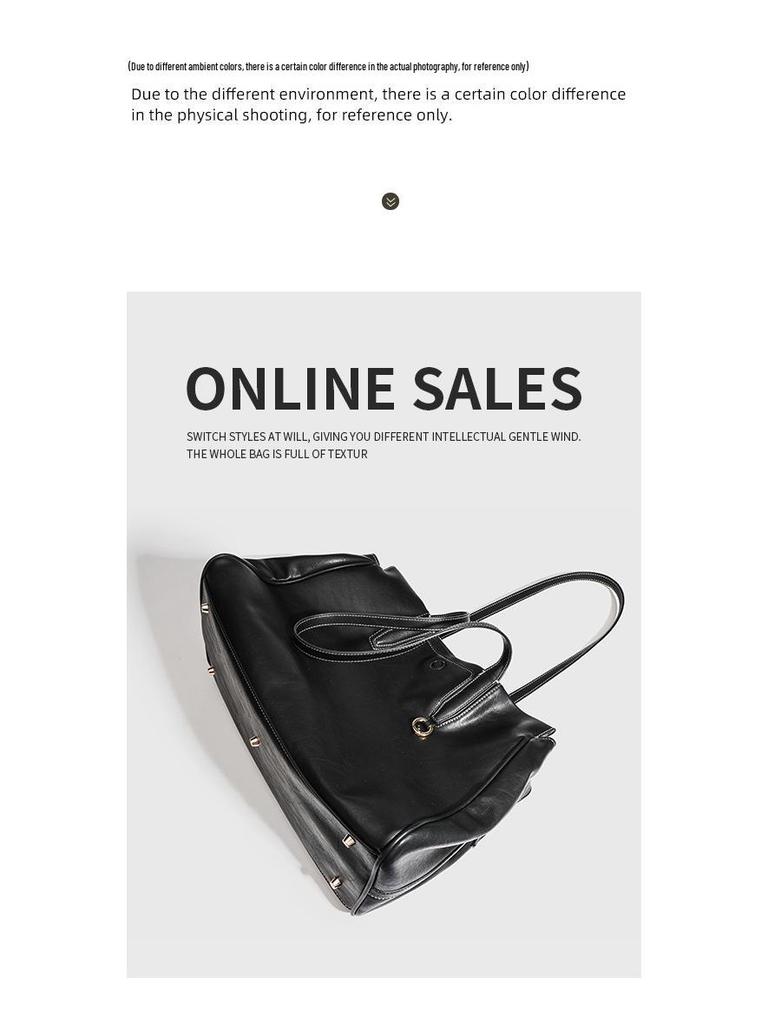 2025 Autumn/Winter High-End Retro Single Shoulder Tote - Large Capacity Commuter Handbag for Women