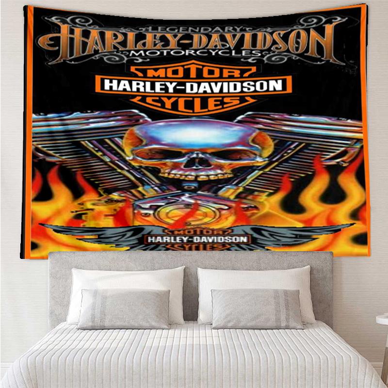 Harley-davidson Motorcycle Artwork Tapestry Room Decoration Wall Hanging for Living Room Bedroom, dormitory, Birthday and Christmas gifts