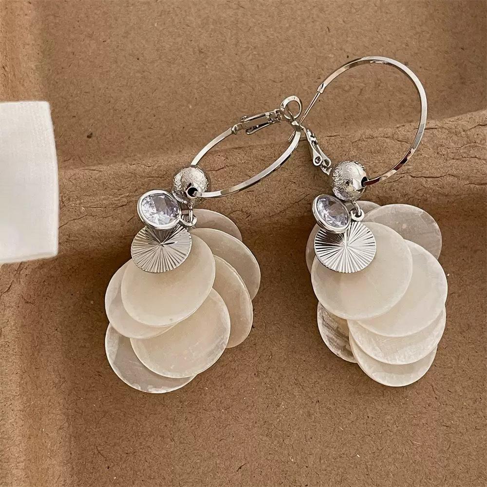 

Круглые серьги с бахромой из циркона, персонализированный нишевый дизайн, высококлассные серьги, серьги с модным темпераментом, женские