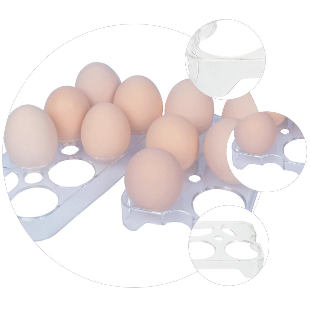 2pcs Egg Storage Box 6 Slots Premium Plastic Reusable Refrigerator Egg Holder Transparent Container Kitchen Fridge Tray