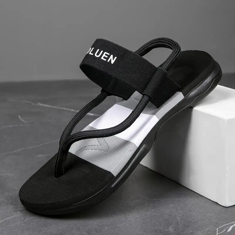 Soft Sole Flip Flops For Men Outdoor Beach Flat Shoes Male Anti-Slips Indoor Home Slippers Ankle Wrap Sandals Cozy Slide