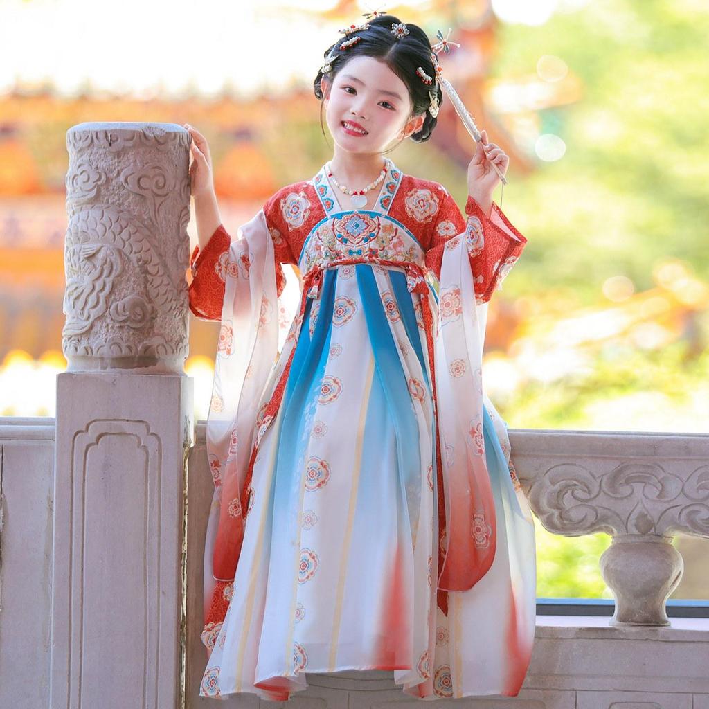Robe de Princesse Hanfu 2025 pour Enfants - Élégante Jupe de Fée Automne & Printemps Style Chinois Ancien