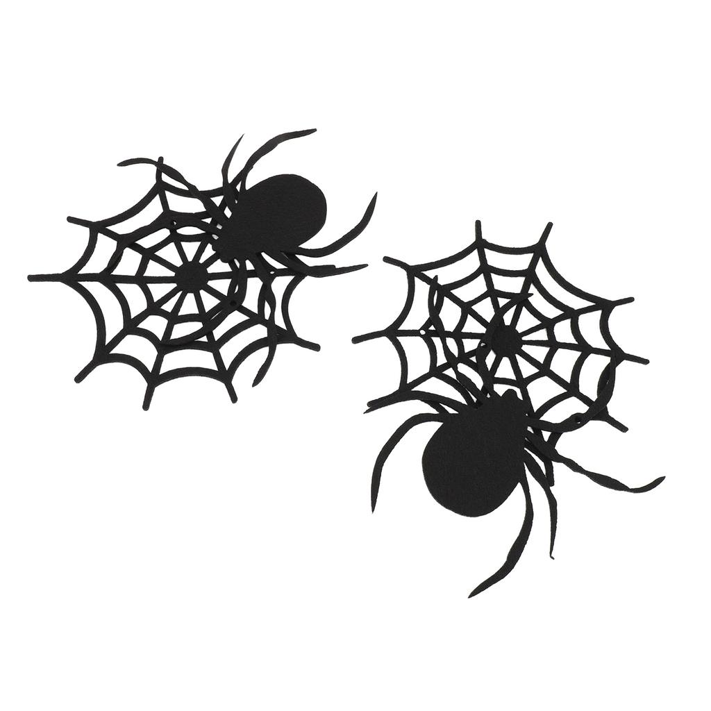 2 Set Black Spider Garland Home Decoration Thick Felt Spooky Hanging Spider Web Banner for Haunted Mansion Home Mantle