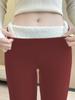 Pantaloni strâmți groși de toamnă și iarnă de mărime mare din piele de miel, pantaloni termici strâmți cu lână și colanți elastici