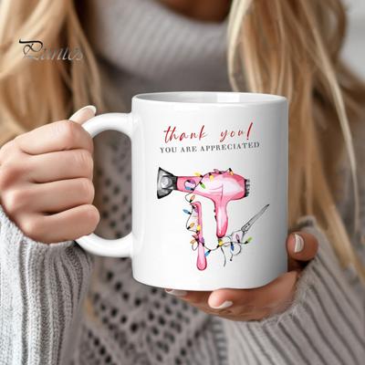 Tazza con Motivo Colorato Parrucchiere Tazza da Caffè, Tazza in Ceramica di Grande Capacità, Tazza Stampata Vivace con Manico Comodo Adatta al Microonde Creativa Novità