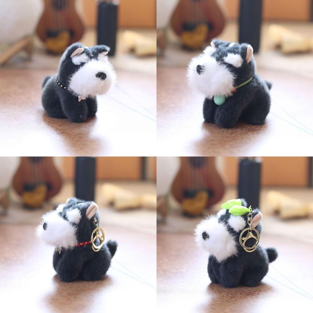 Keychain Dog Schnauzer Plush Doll Super Soft Pp Cotton Stuffed Toy Kids Decor
