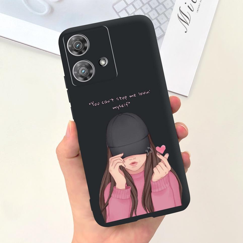 For Motorola Moto Edge 40 Neo / Edge40 / Edge 30 Lite / Edge 20 Lite 20 Pro Phone Case Soft Silicone Black Back Cover Cartoon