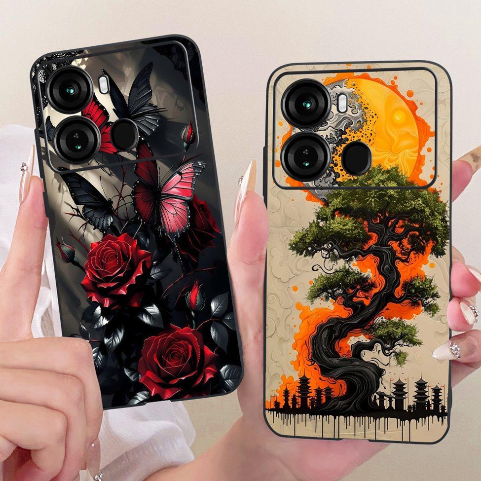 Coque Pour ITEL P40 Housse P662L Silicone Chat Mignon Mode Drôle Peinte Funda Pour P40 ITEL P 40 Coque de Téléphone