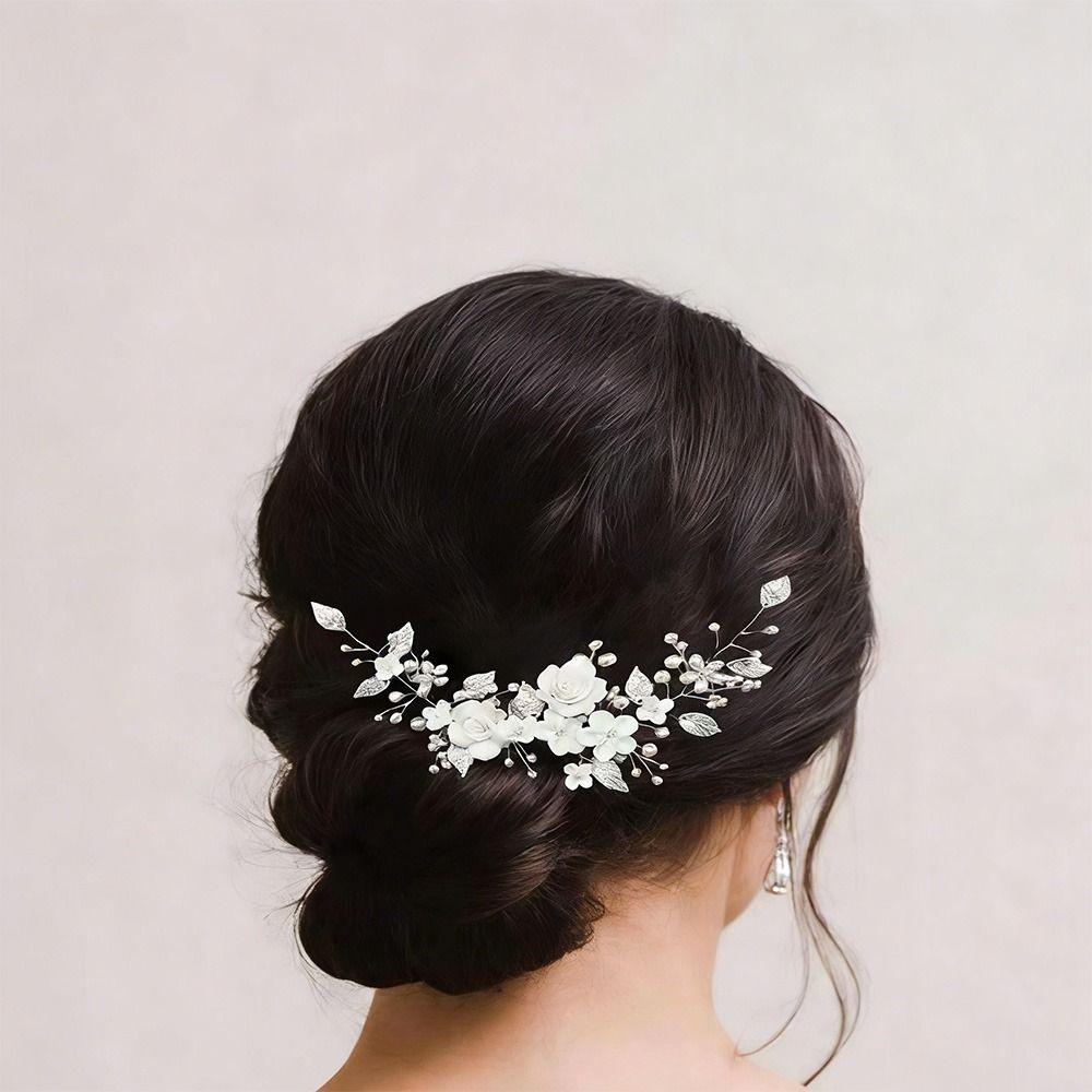 Flower Pearl Wedding Headband Rhinestone Wedding Hair Accessories Jewelry  Party Accessories