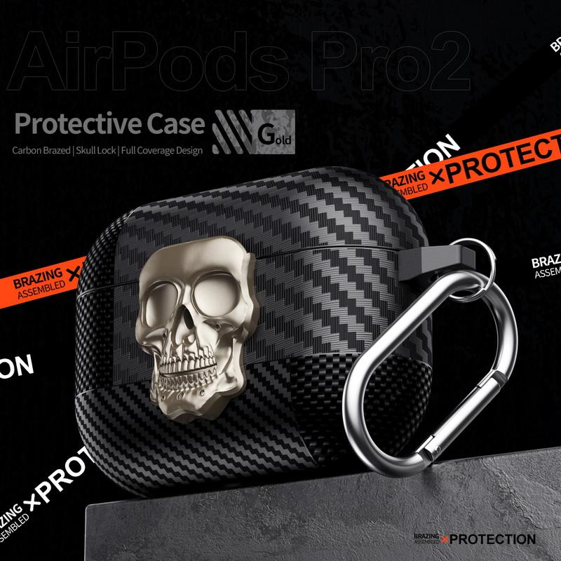 Carbon Fiber Texture Earphone Case For AirPods 4 Gen Pro 3 2 Bluetooth Headset Cover For AirPods Pro 3 2 Wireless Earphone Charging Box with Keychain