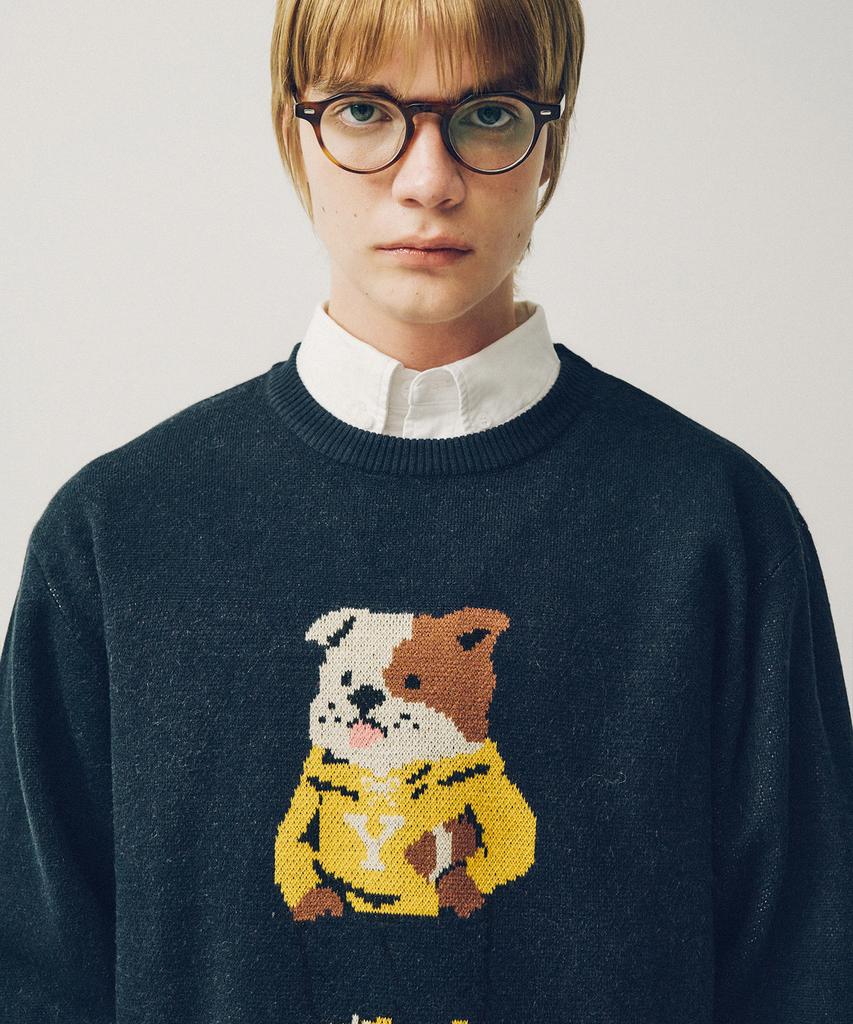 YALE Like Than Round Knit_Navy