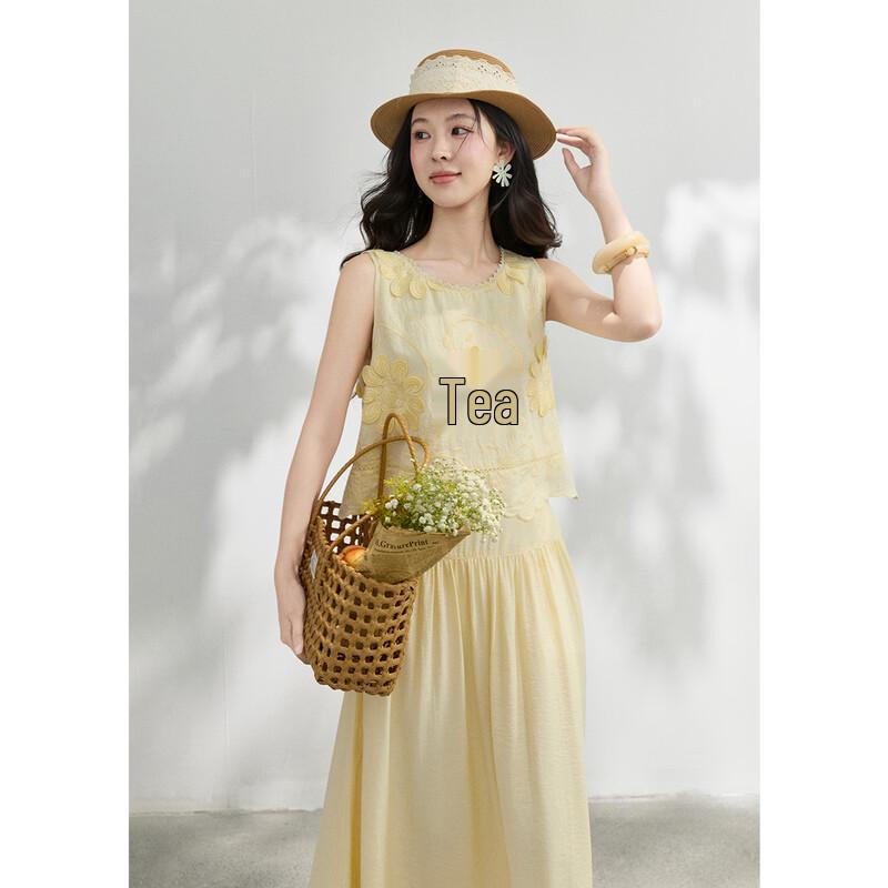 MiXiu Women's French Style Embroidered Two-Piece Set