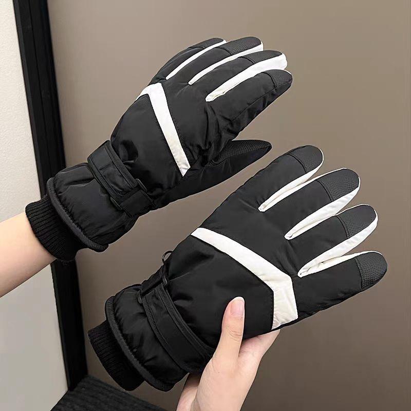 

Флісові та потовщені рукавички з сенсорним екраном для пар та молоді Вітрозахисні та теплі Пальчикові лижні рукавички Зимовий велоспорт One size