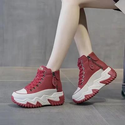 Women Sneakers Wedge Platform Shoes Women High Top Thick Bottom Sports Shoes Solid Color Comfort Women Footwear Zapatos De Mujer