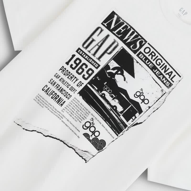 GAP Men's 2026 Fall American Street Style Printed Loose Fit Crew Neck T-Shirt