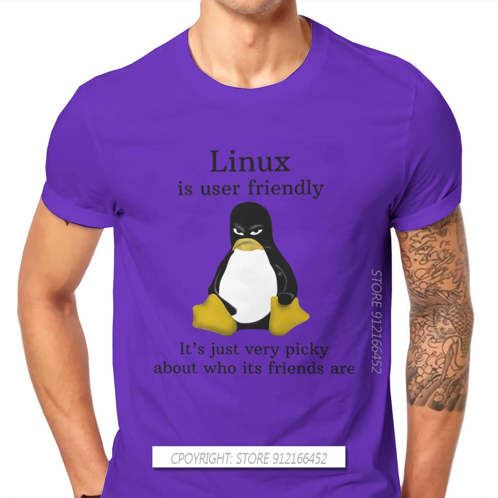 Linux Operating System Tux Penguin Men's TShirt User Friendly Just Picky Distinctive T Shirt Original Casual Sweats New Trend