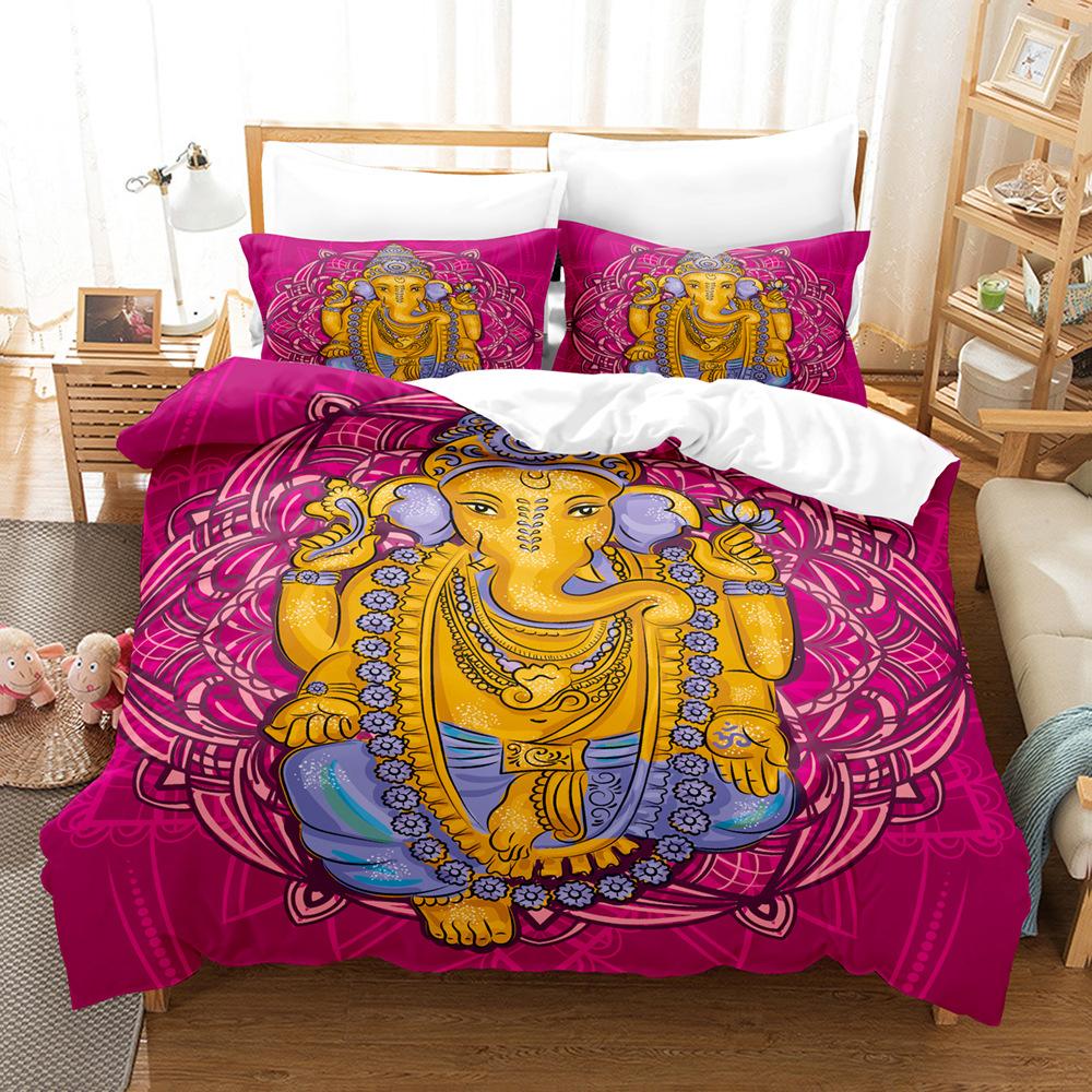 Conjunto de cama de elefante 3D Animal gigante Capa de edredom Fronha 2/3 peças Tecido de microfibra AU180 * 210 Tamanho completo Secagem rápida Soft Home Textile